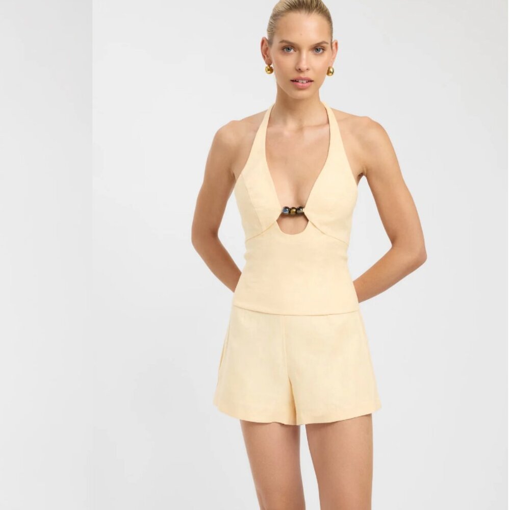 Kookai Palm Core Yellow Shorts